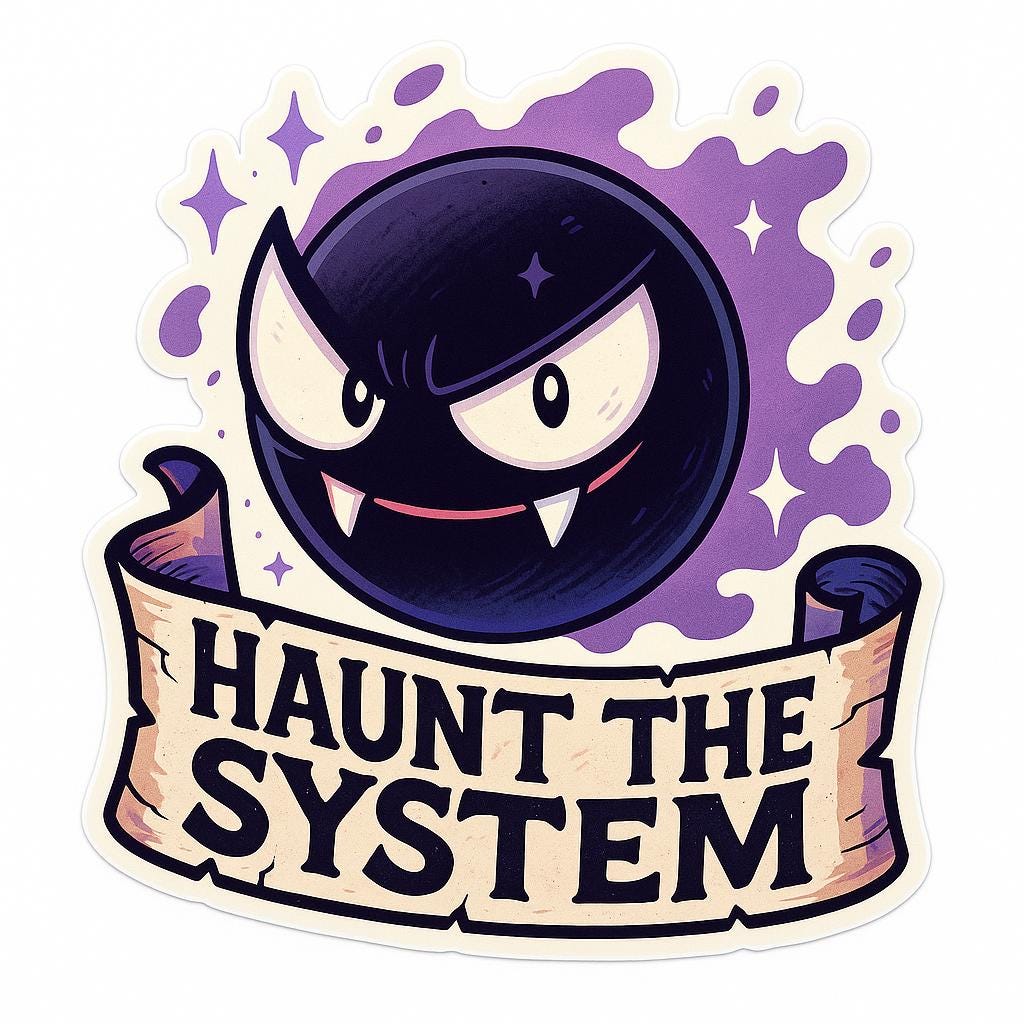 Gastly - Vinyl Pokemon Sticker - Haunt the System