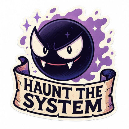 Gastly - Vinyl Pokemon Sticker - Haunt the System