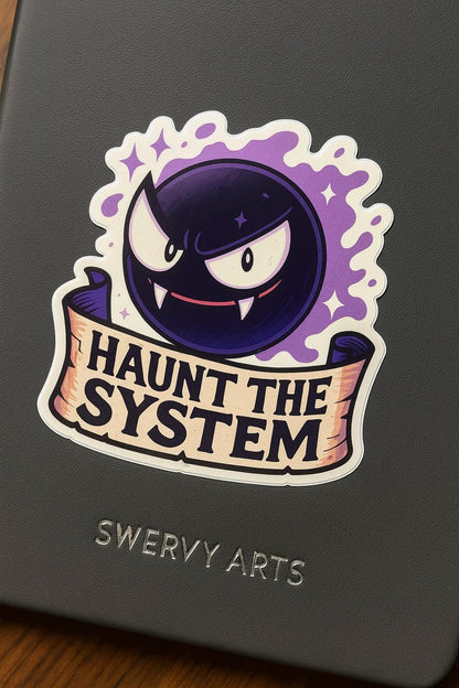 Gastly - Vinyl Pokemon Sticker - Haunt the System