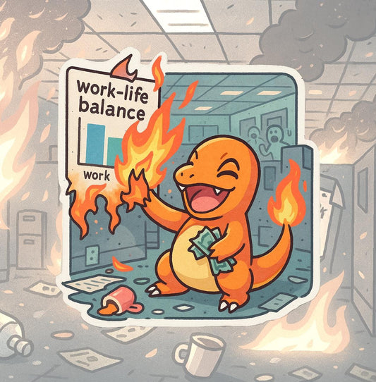 Charmander Vinyl Sticker - Coporate Chaos - Work life balance