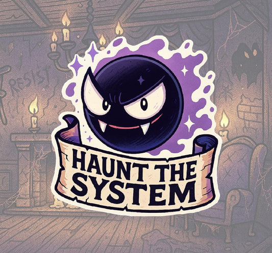 Gastly - Vinyl Pokemon Sticker - Haunt the System