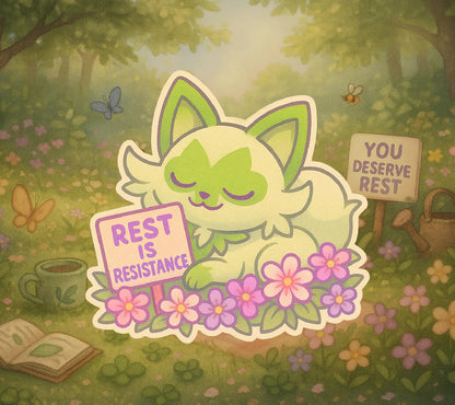 Rest is Resistance- Sprigatito Vinyl Sticker