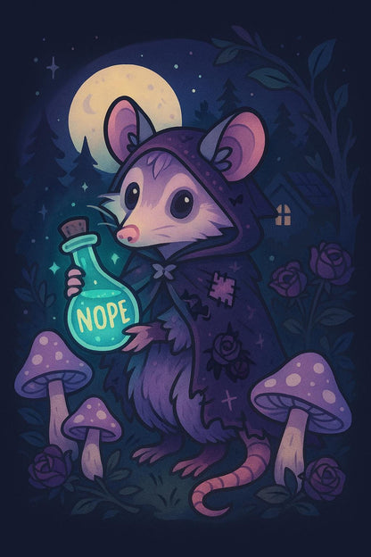 Dark Cottage Possum Blanket - Pastel Goth Cozy Gift - Soft Sherpa Throw Blanket