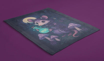 Dark Cottage Possum Blanket - Pastel Goth Cozy Gift - Soft Sherpa Throw Blanket