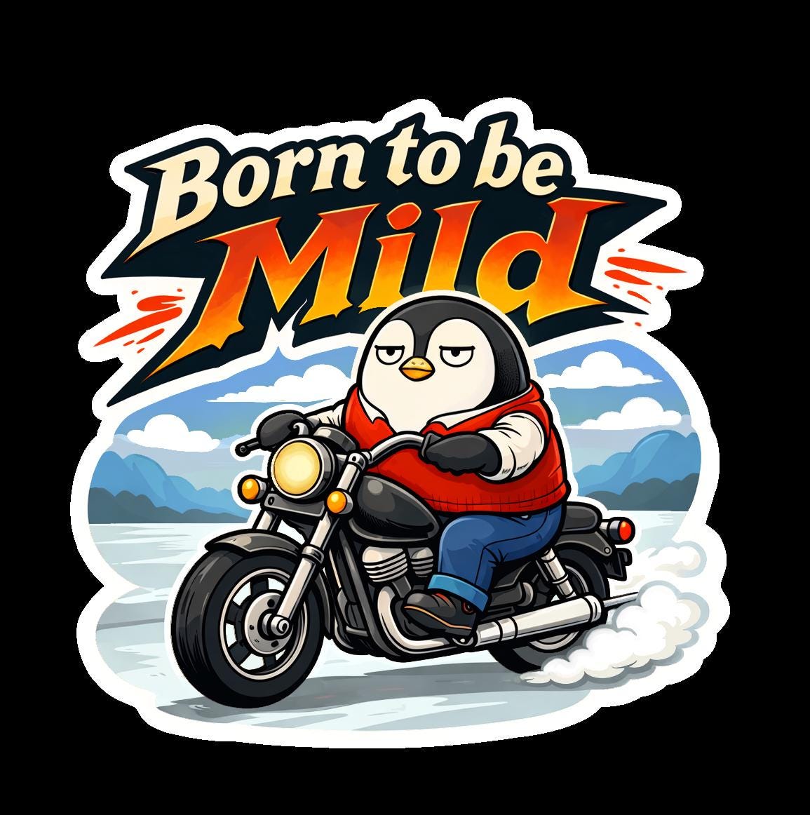 Dave Floating Arctic - Penguin Stickers or Sheet | Story Style Penguin Vinyl Stickers, Burnout Corporate chaos, Sarcastic Gift, Unique Art