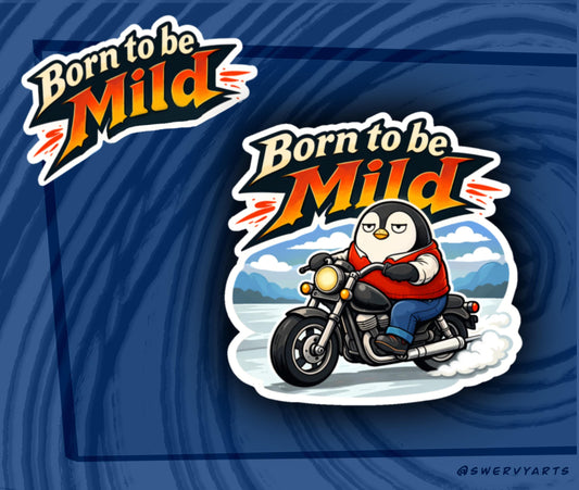 Dave Riding his MotorCycle - Goofy Sticker / Sticker Sheet, Story Style Penguin, Sarcastic Penguin, Silly Dad Jokes, Funny Animal Biker Meme
