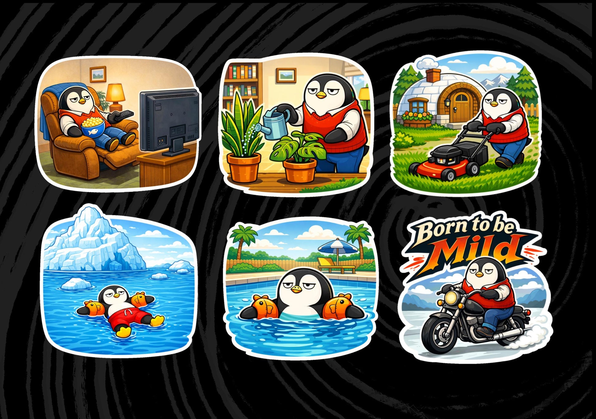 Funny Penguin Dave Stickers / Sticker Sheet | Cozy Story Style Penguin Vinyl Sticker | Introvert Humor | Unique Cute Mental Health Sticker