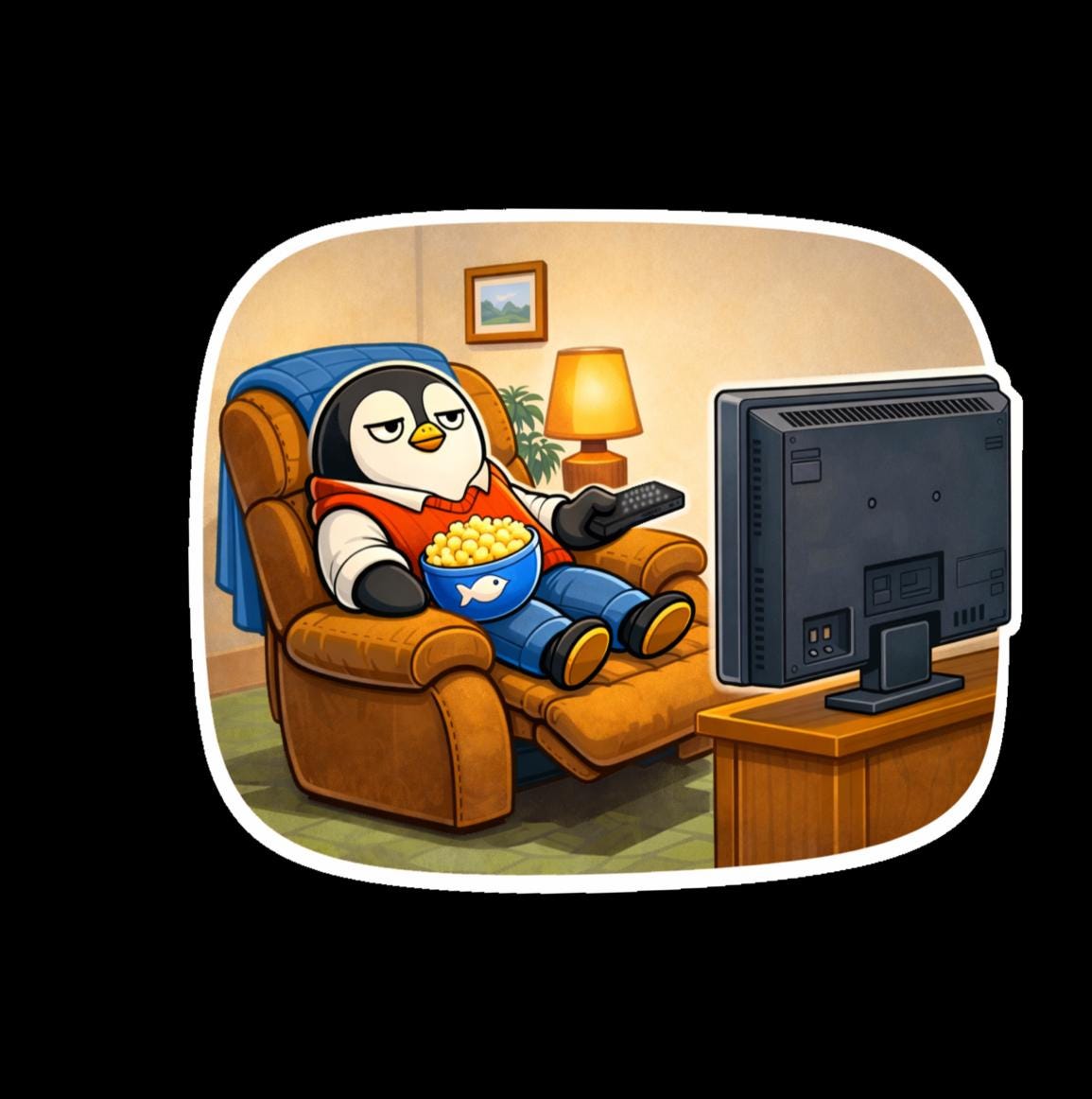 Funny Penguin Dave Stickers / Sticker Sheet | Cozy Story Style Penguin Vinyl Sticker | Introvert Humor | Unique Cute Mental Health Sticker