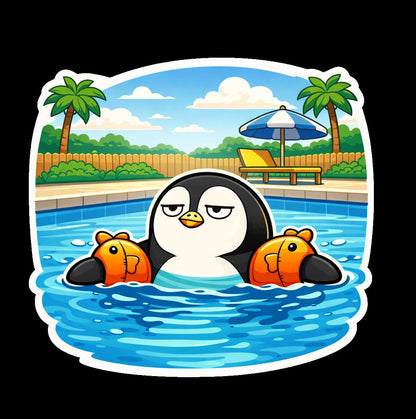 Dave Riding his MotorCycle - Goofy Sticker / Sticker Sheet, Story Style Penguin, Sarcastic Penguin, Silly Dad Jokes, Funny Animal Biker Meme