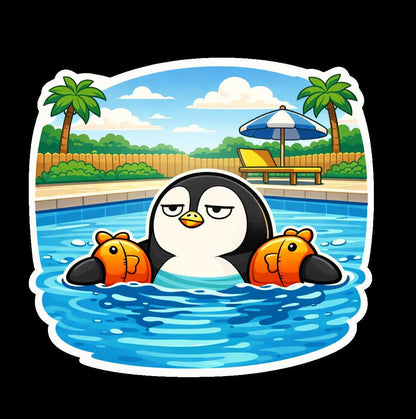 Dave Floating Arctic - Penguin Stickers or Sheet | Story Style Penguin Vinyl Stickers, Burnout Corporate chaos, Sarcastic Gift, Unique Art