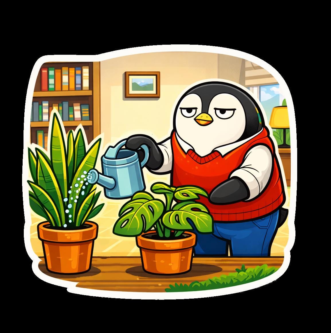 Dave Floating Arctic - Penguin Stickers or Sheet | Story Style Penguin Vinyl Stickers, Burnout Corporate chaos, Sarcastic Gift, Unique Art