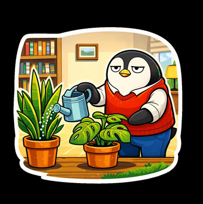 Dave Floating Arctic - Penguin Stickers or Sheet | Story Style Penguin Vinyl Stickers, Burnout Corporate chaos, Sarcastic Gift, Unique Art