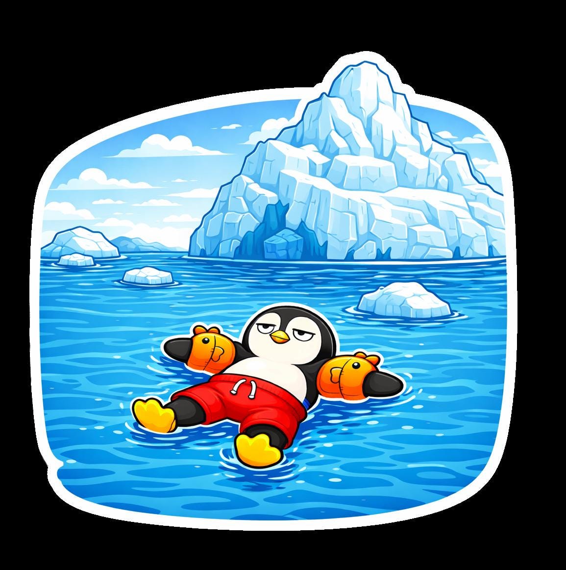 Dave Floating Arctic - Penguin Stickers or Sheet | Story Style Penguin Vinyl Stickers, Burnout Corporate chaos, Sarcastic Gift, Unique Art