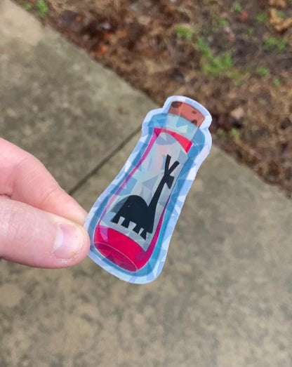 Llama Poison Bottle Holographic Sticker | Fantasy Potion Vinyl Sticker | Waterproof Laptop & Water Bottle Sticker, Villain Poison Bottle Art