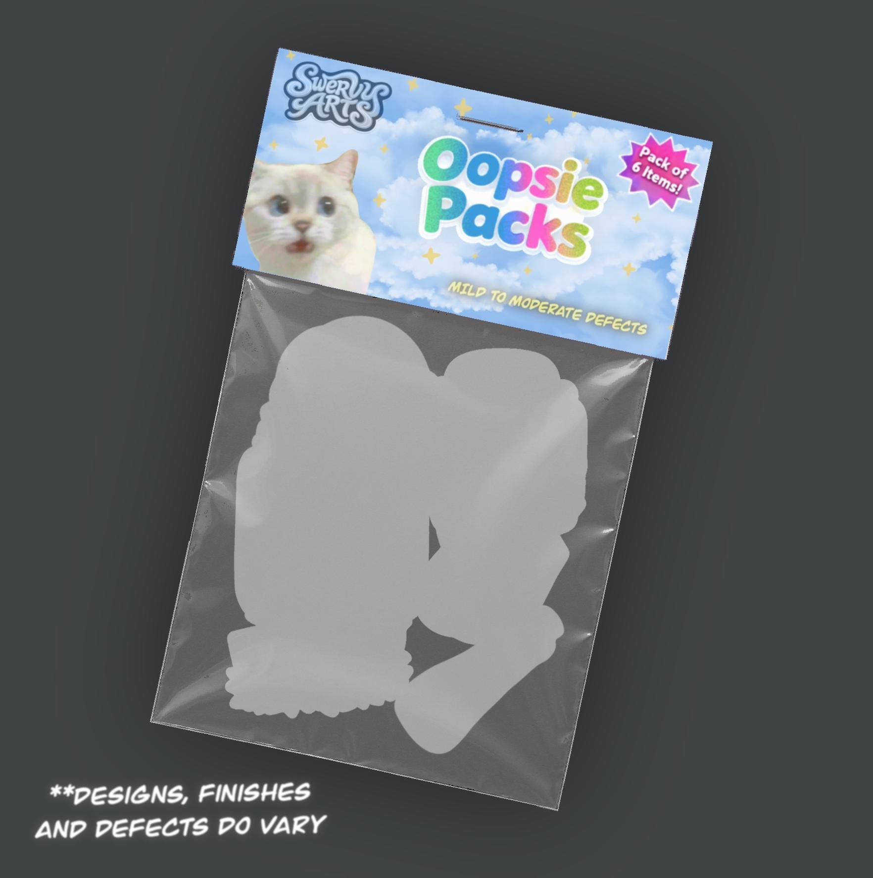 Oopsie Pack Mystery Pack – 6 Defective Stickers, Mini Prints or shop goodies – Discount Bag, Mystery Sticker Pack, Seconds Sale Cute Kawaii