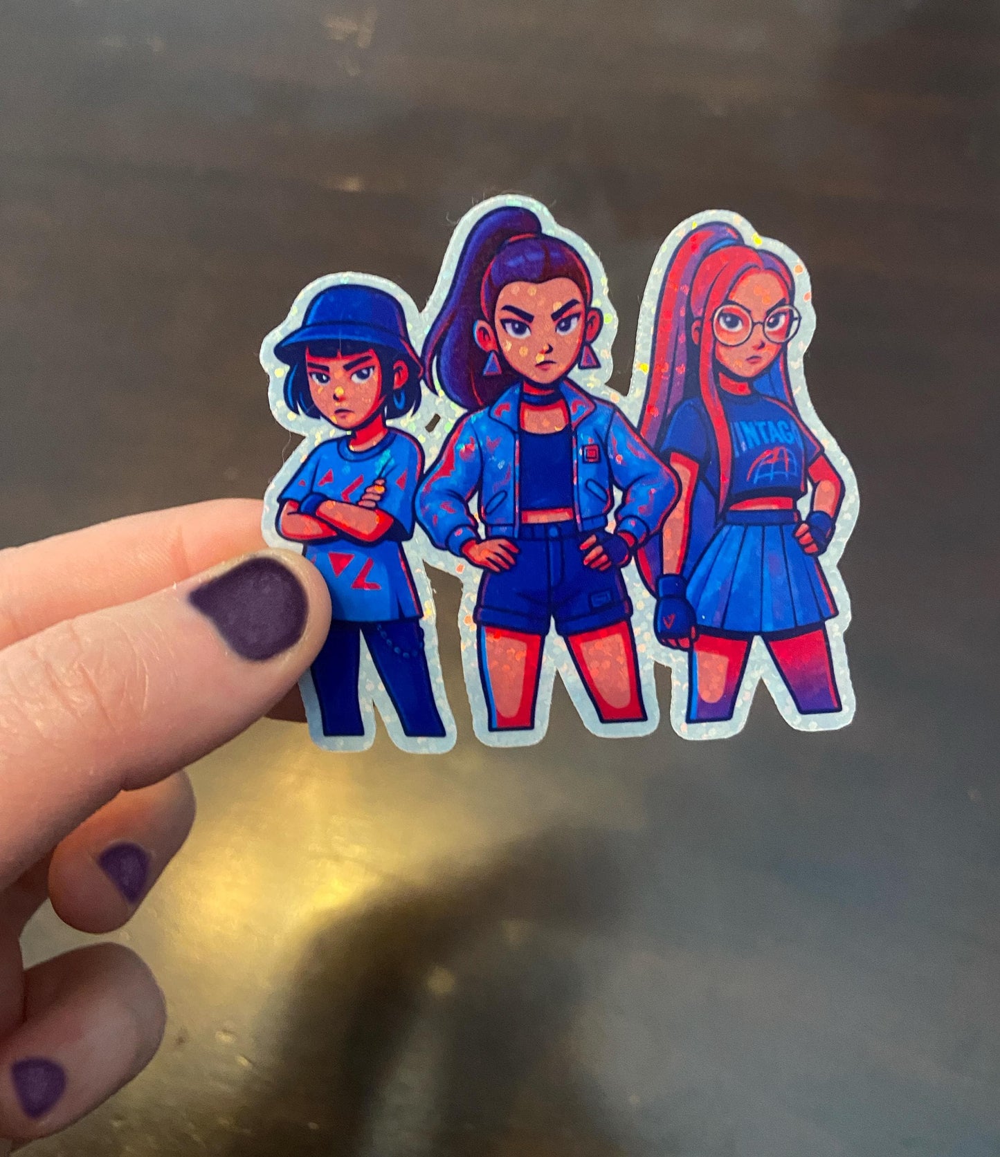 K-pop Demon Hunters Inspired - Vinyl Sticker - Neon Y2K