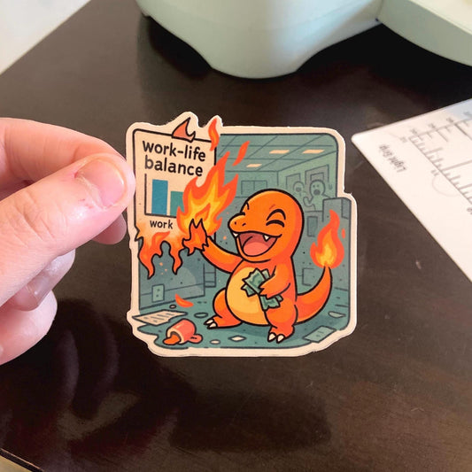 Charmander Vinyl Sticker - Coporate Chaos - Work life balance