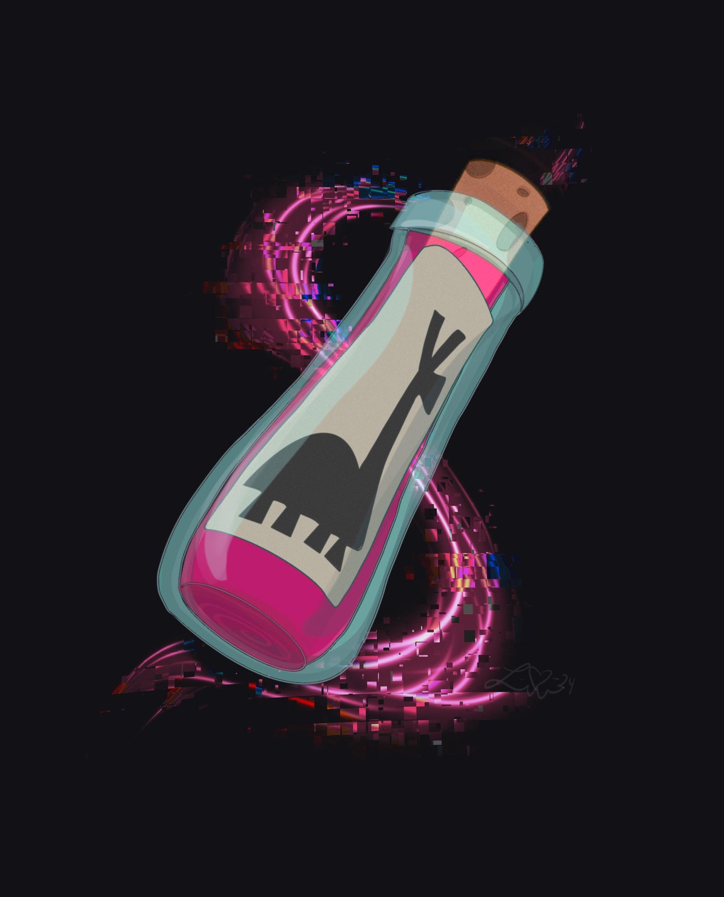 Llama Poison Bottle Holographic Sticker | Fantasy Potion Vinyl Sticker | Waterproof Laptop & Water Bottle Sticker, Villain Poison Bottle Art