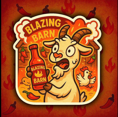 Spicy Vinyl Sticker Pack – Goofy Barnyard Animals, Small Artist Made, Funny Hot Sauce Sticker Designs, Spicy Food Lovers, Gift for him
