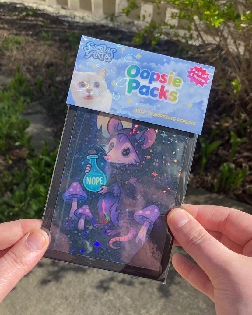 Oopsie Pack Mystery Pack – 6 Defective Stickers, Mini Prints or shop goodies – Discount Bag, Mystery Sticker Pack, Seconds Sale Cute Kawaii