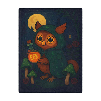Spooky Owl Blanket | Cozy Gothic Throw Blanket | Witchy Cottagecore Decor | Cute Halloween Owl Art Blanket | Soft Fleece Throw Gift
