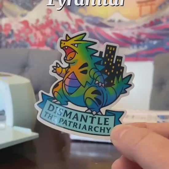 Sylveon Depose the Crown - Holographic Vinyl Sticker - dethrowing the monarch - whimsical pastel eevolution - no kings