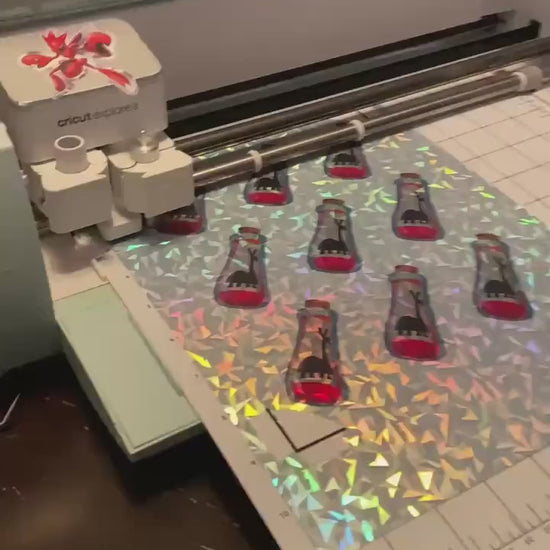 Llama Poison Bottle Holographic Sticker | Fantasy Potion Vinyl Sticker | Waterproof Laptop & Water Bottle Sticker, Villain Poison Bottle Art